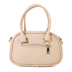 Elegant Beige Handbag with Gold Accents