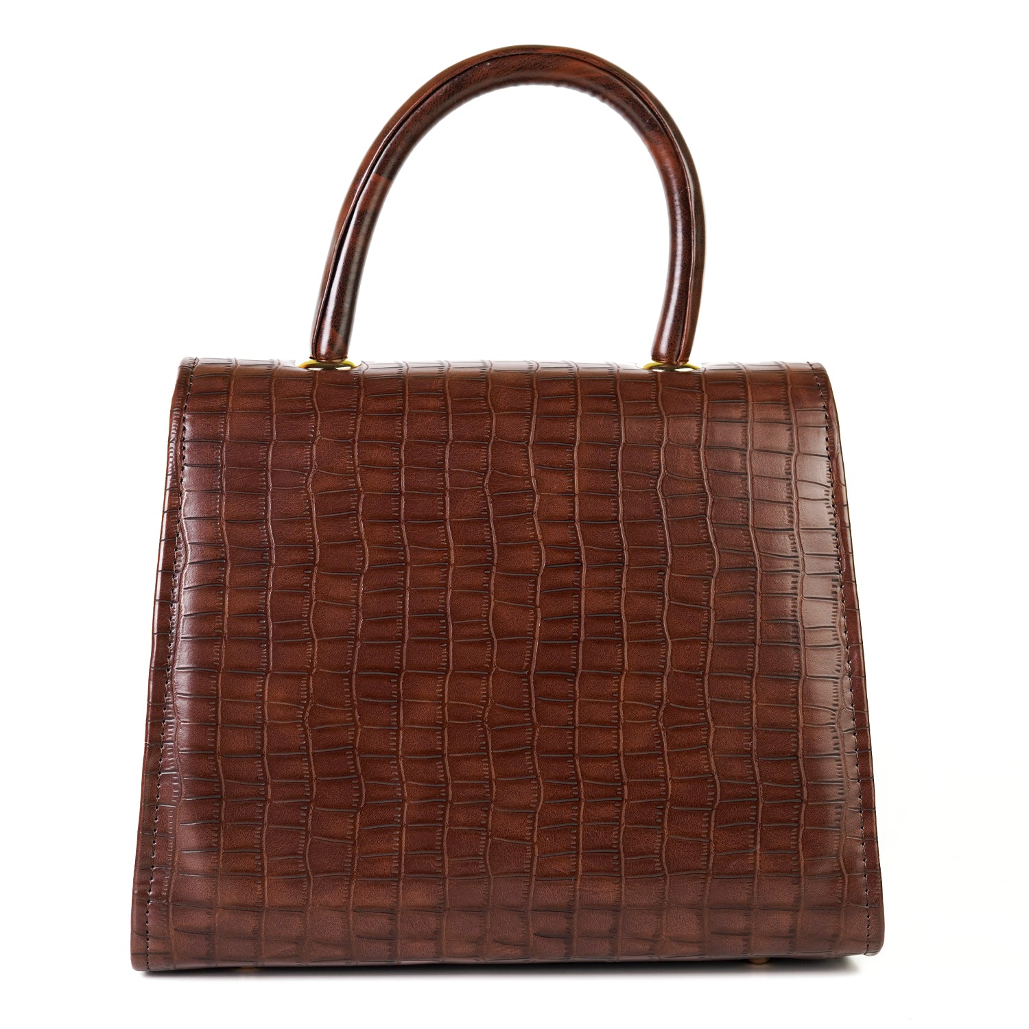 legant Brown Croc-Embossed Handbag